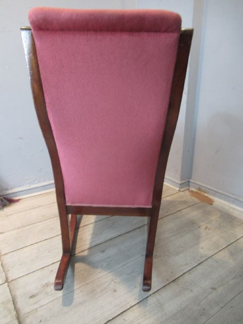 VICTORIAN MAHOGANY ROCKING CHAIR - ADDITIONAL PHOTO 2