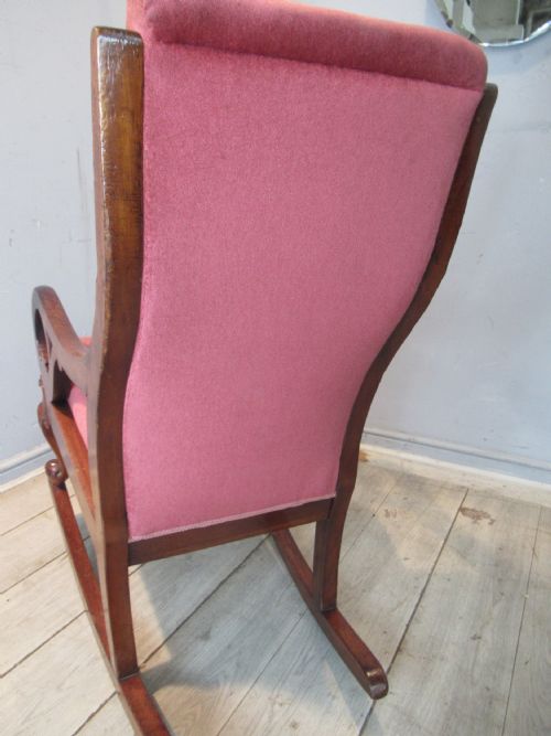VICTORIAN MAHOGANY ROCKING CHAIR - ADDITIONAL PHOTO 3