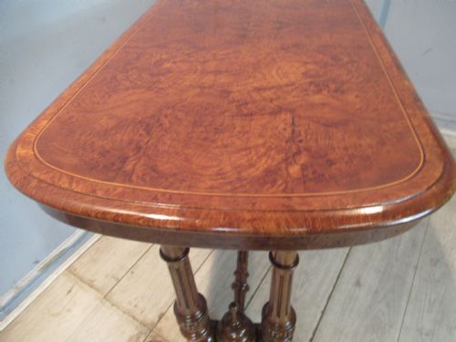 VICTORIAN 1880S BURR OAK SIDE TABLE - ADDITIONAL PHOTO 2