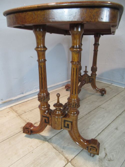 VICTORIAN 1880S BURR OAK SIDE TABLE - ADDITIONAL PHOTO 6