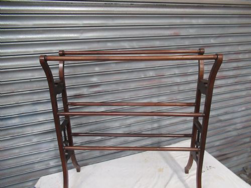 EDWARDIAN PERIOD MAHOGANY TOWEL RAIL - ADDITIONAL PHOTO 4
