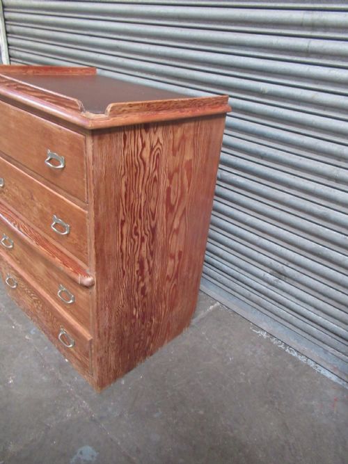 UNUSUAL SHIPS PITCH PINE CHEST OF DRAWERS SS ORONTES - ADDITIONAL PHOTO 2