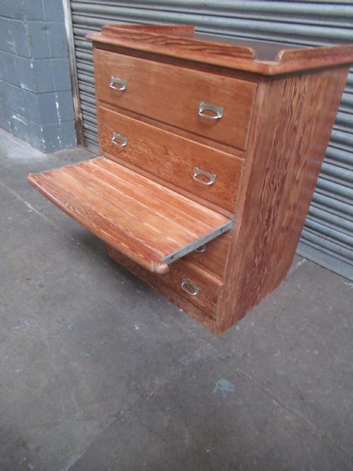 UNUSUAL SHIPS PITCH PINE CHEST OF DRAWERS SS ORONTES - ADDITIONAL PHOTO 7