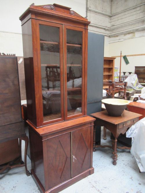 EARLY 19TH CENTURY MAHOGANY CUPBOARD BOOKCASE - ADDITIONAL PHOTO 1