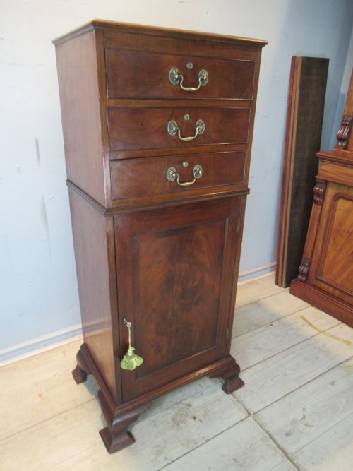 LATE VICTORIAN MAHOGANY SLIM SIZE CABINET - ADDITIONAL PHOTO 1