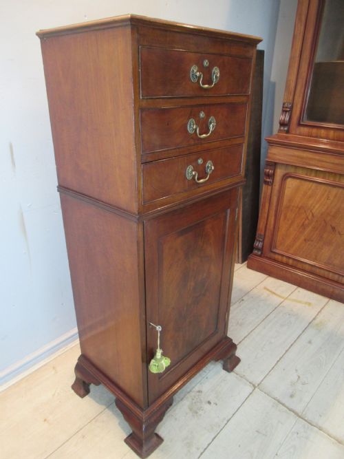 LATE VICTORIAN MAHOGANY SLIM SIZE CABINET - ADDITIONAL PHOTO 2