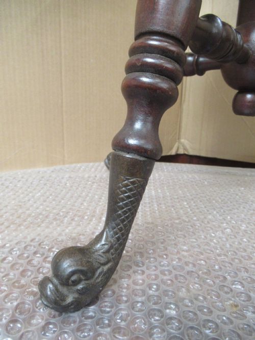 VICTORIAN MAHOGANY SWIVEL TOP ADJUSTABLE STOOL - ADDITIONAL PHOTO 5