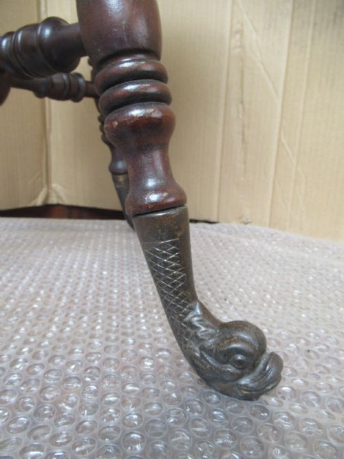 VICTORIAN MAHOGANY SWIVEL TOP ADJUSTABLE STOOL - ADDITIONAL PHOTO 6