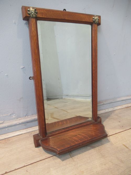 LATE VICTORIAN OAK FRAMED WALL MIRROR - ADDITIONAL PHOTO 1