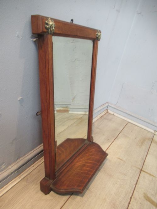 LATE VICTORIAN OAK FRAMED WALL MIRROR - ADDITIONAL PHOTO 5