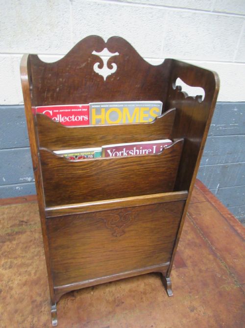 A 1920S OAK MAGAZINE RACK - ADDITIONAL PHOTO 7
