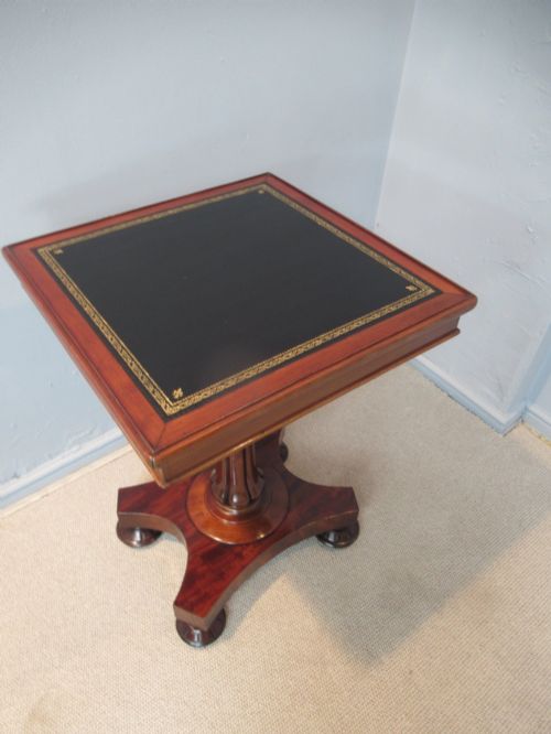 19TH CENTURY MAHOGANY AND LEATHER TOP SIDE OR LAMP TABLE - ADDITIONAL PHOTO 10