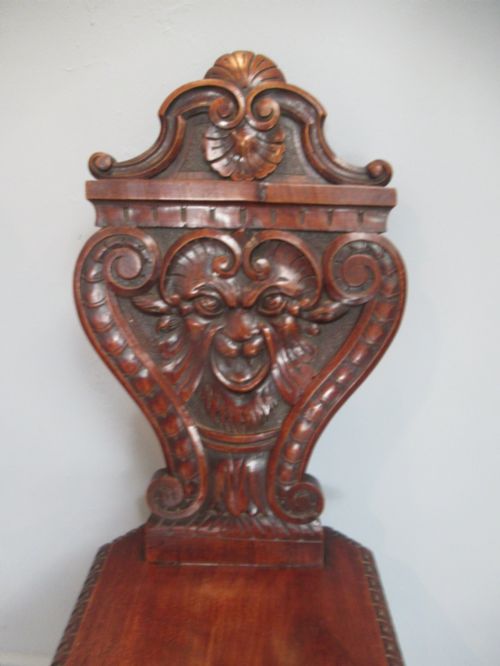 A VICTORIAN 1880S MAHOGANY HALL OR SIDE CHAIR - ADDITIONAL PHOTO 3