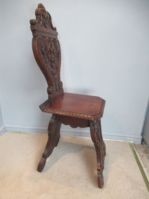 A VICTORIAN 1880S MAHOGANY HALL OR SIDE CHAIR - ADDITIONAL PHOTO 4