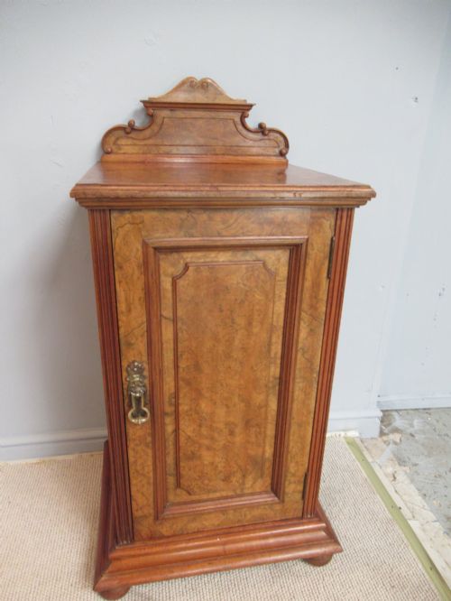 VICTORIAN BURR WALNUT BED SIDE CABINET DATED TO 1896 - ADDITIONAL PHOTO 8