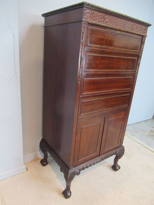 MAHOGANY MUSIC OR FILE CABINET - ADDITIONAL PHOTO 2