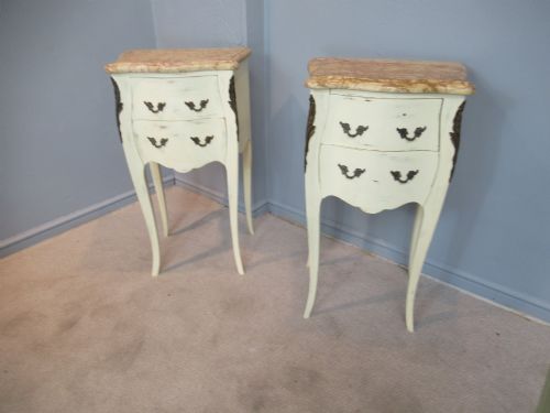 PAIR OF FRENCH STYLE BED SIDE CABINETS