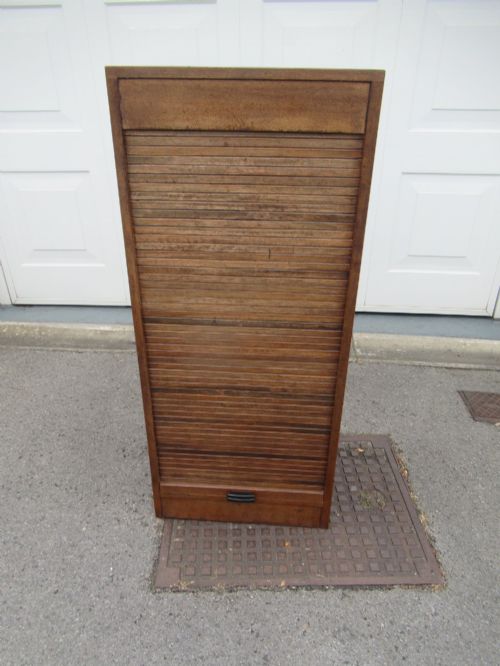 MAHOGANY TAMBOUR FRONT FILE CABINET