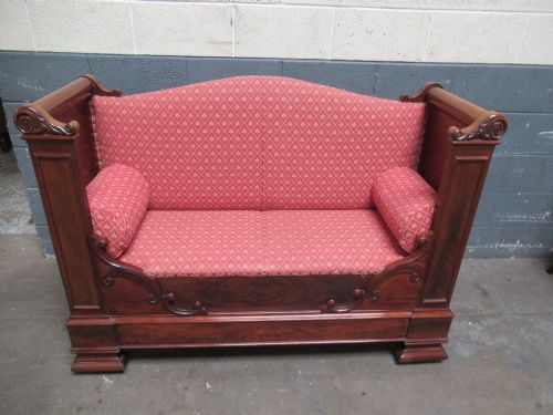 19TH CENTURY MAHOGANY BENCH SEAT - ADDITIONAL PHOTO 1