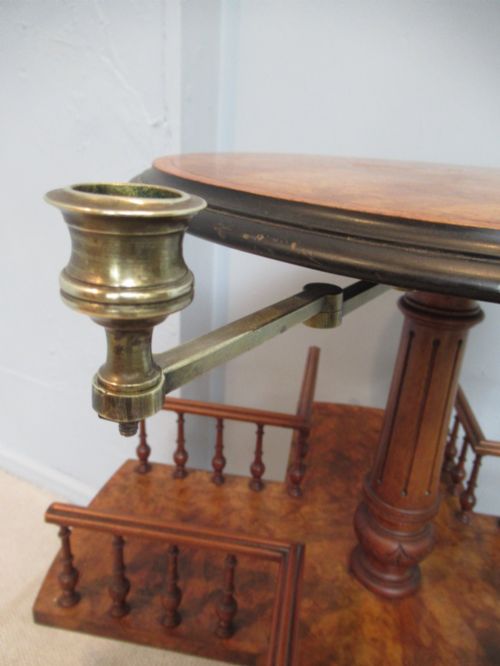SCOTTISH BURR WALNUT 19TH CENTURY REVOLVING BOOKSTAND - ADDITIONAL PHOTO 4