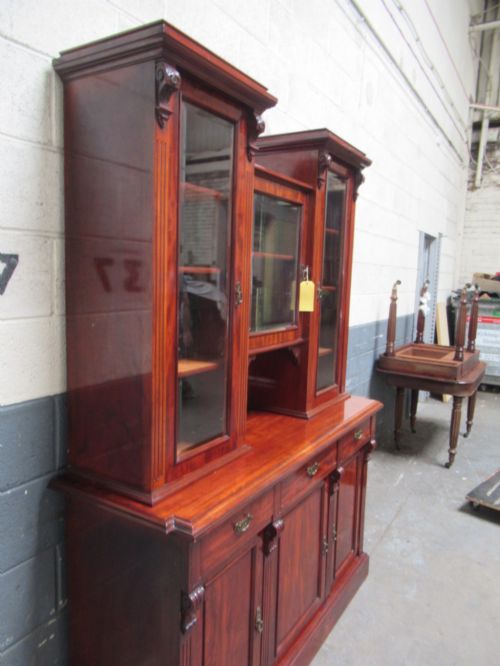 VICTORIAN MAHOGANY BOOKCASE 1880S - ADDITIONAL PHOTO 2