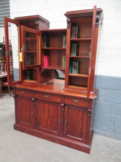 VICTORIAN MAHOGANY BOOKCASE 1880S - ADDITIONAL PHOTO 11