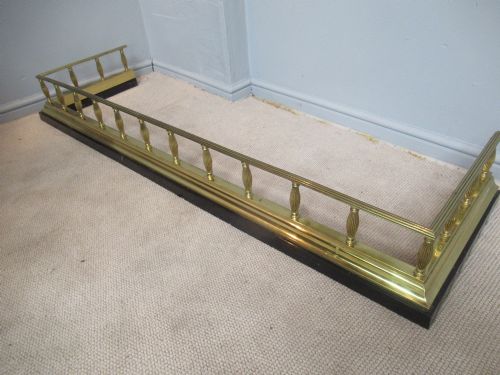 late victorian brass and iron fire fender - CATEGORY: ANTIQUE FIREPLACES - DATED 1890