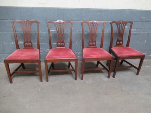 SET OF FOUR EDWARDIAN MAHOGANY DINING CHAIRS