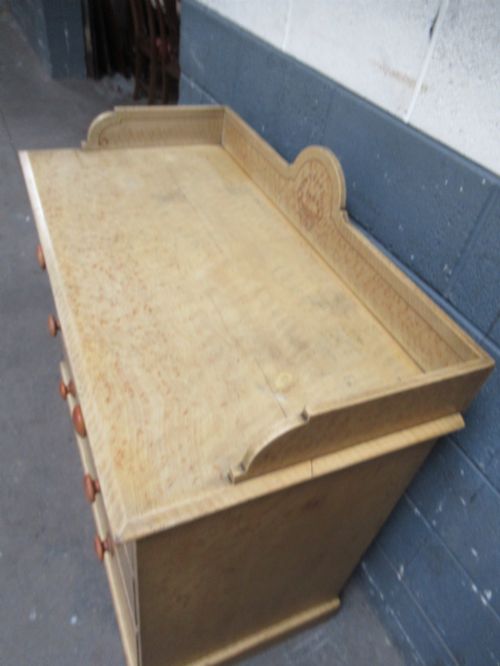 VICTORIAN ORIGINAL PAINTED AND DATED PINE CHEST OF DRAWERS - ADDITIONAL PHOTO 7