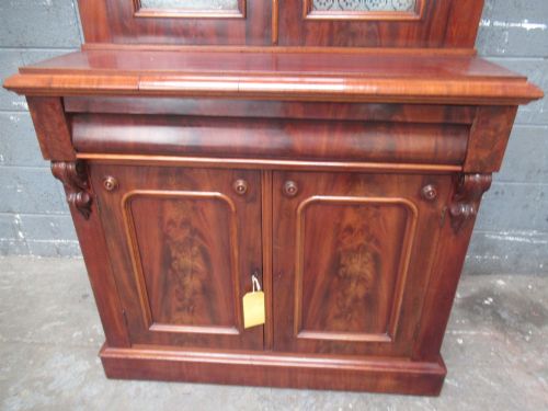 TALL VICTORIAN PERIOD MAHOGANY 1870S BOOKCASE - ADDITIONAL PHOTO 4