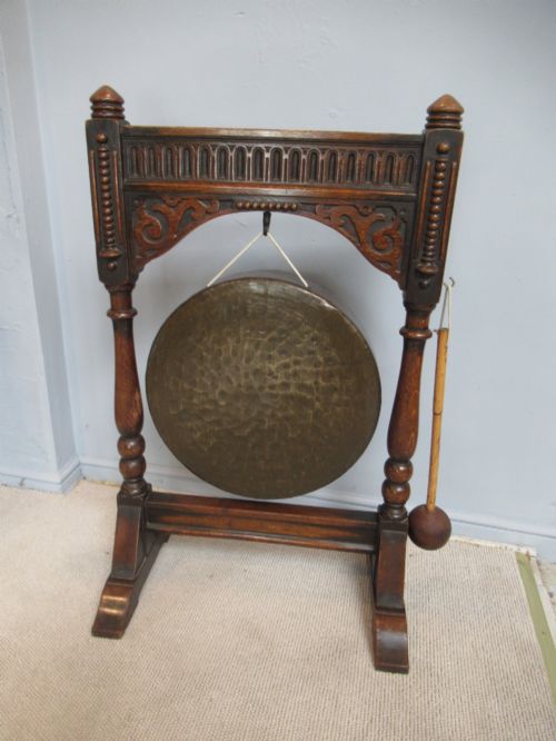 Oak Framed Dinner Gong , 1910s