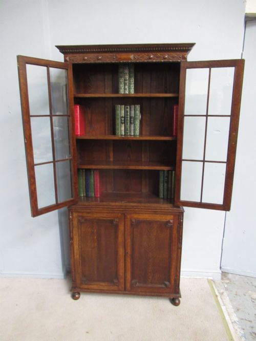 1920s   Oak Tall  Bookcase .