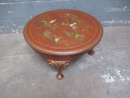 A 1930s Chinoiserie     Round Coffee    Table
