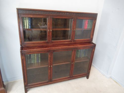 1920S Oak glazed  bookcase