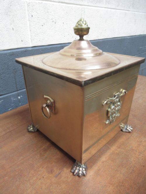 1920s Brass Coal Bin