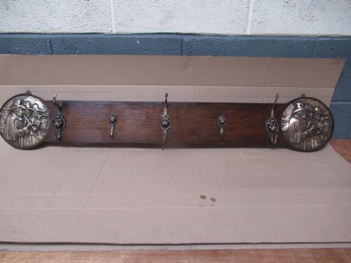 Oak   Arts and Crafts    Period   Wall Mounting Coat   Hooks