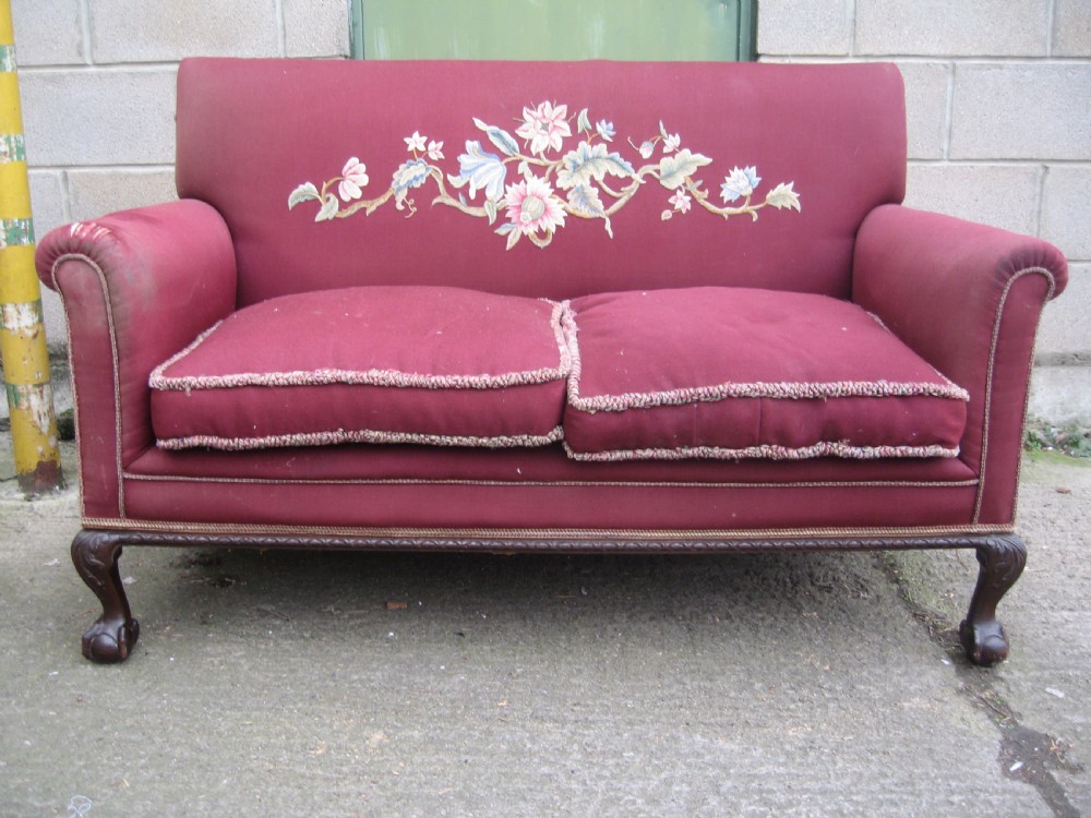 Two seat chippendale style sofa couch