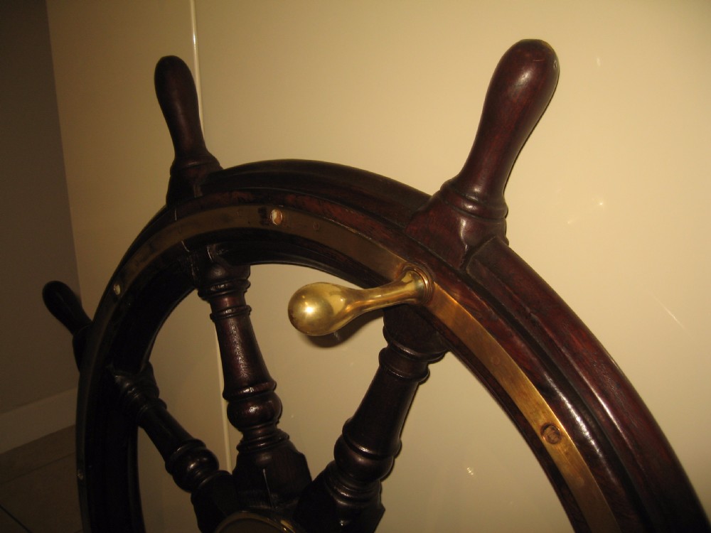 19th century oak ships wheel View III