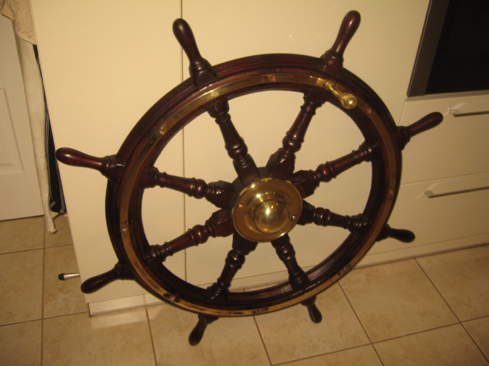 19th century oak ships wheel View VI