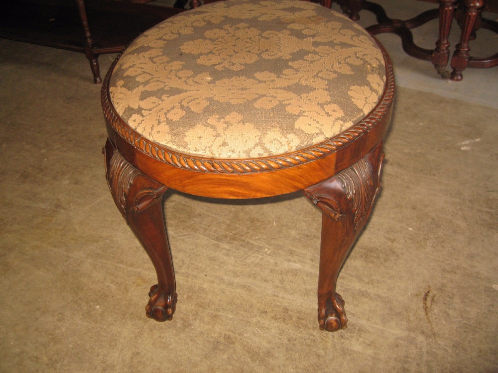 Oval mahogany chippendale style stool View II