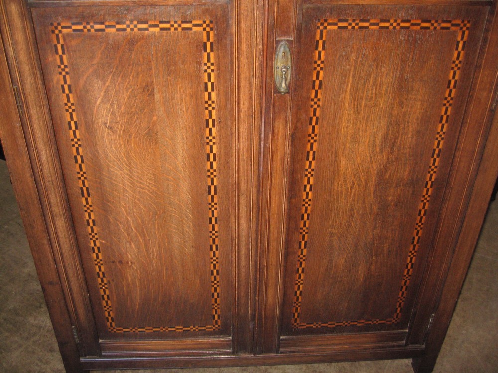 Small oak two door wardrobe hall robe View III
