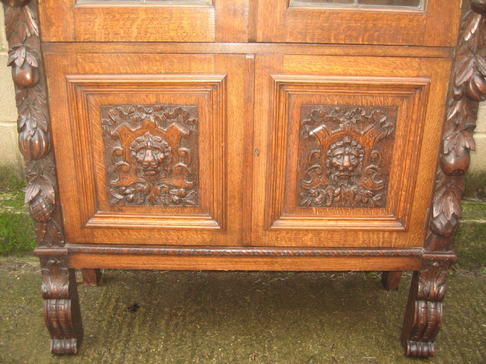 Victorian oak bookcase View V
