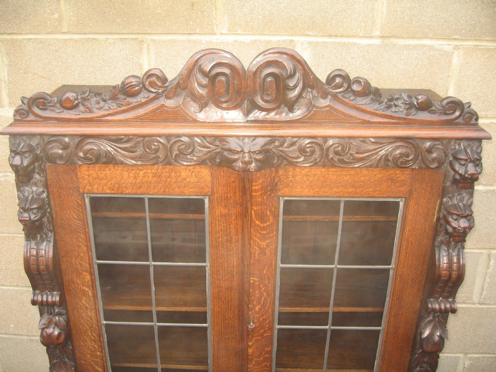 Victorian oak bookcase View VI