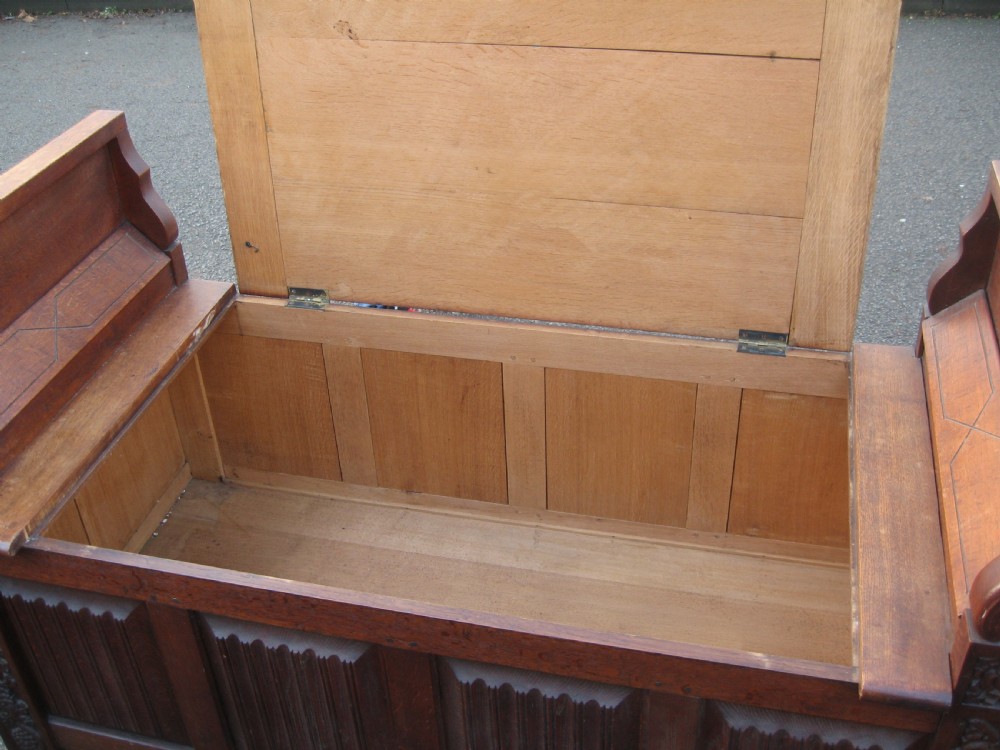 Oak box lid bench seat View VI