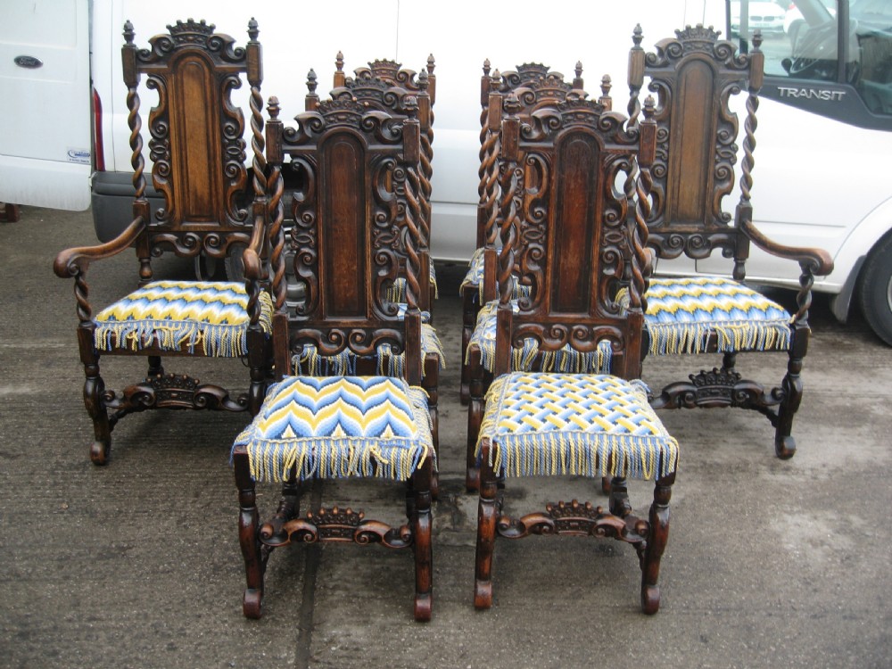 Impressive  set of 8 oak dining  chairs View VIII