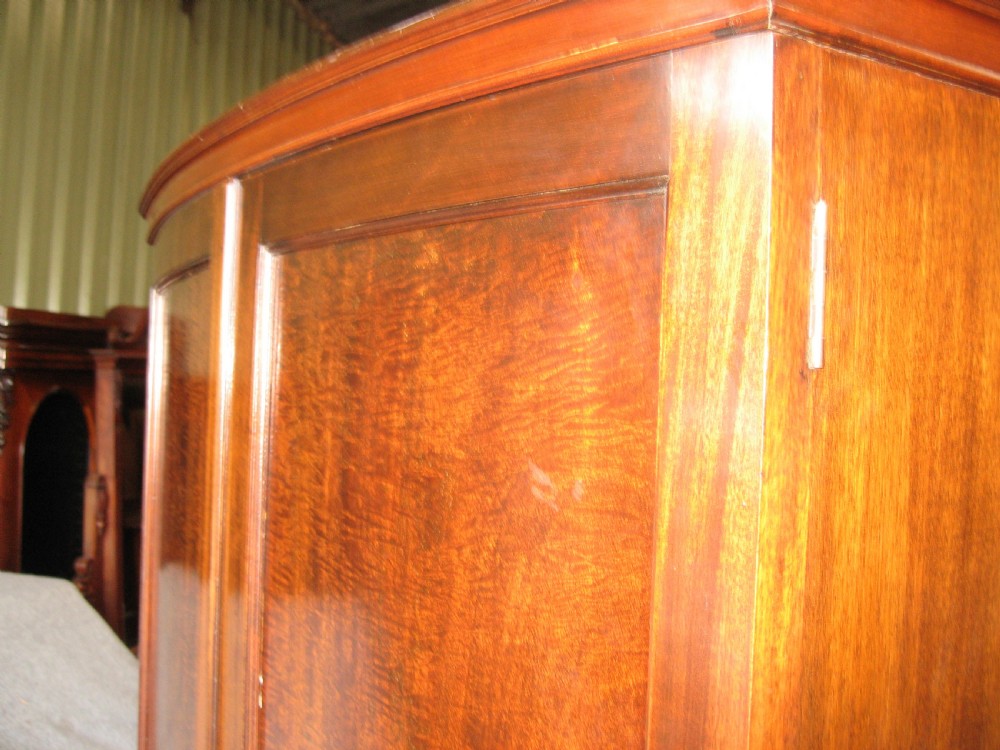 Mahogany bow front  two door wardrobe View VII