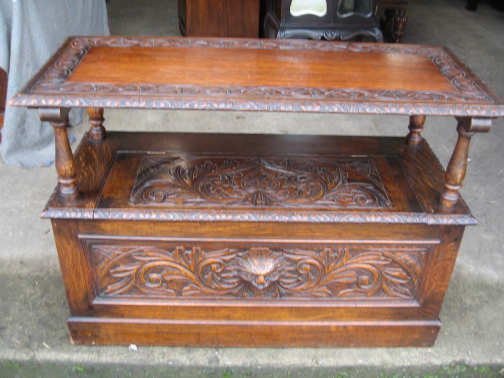 Oak monks lid bench seat View VI