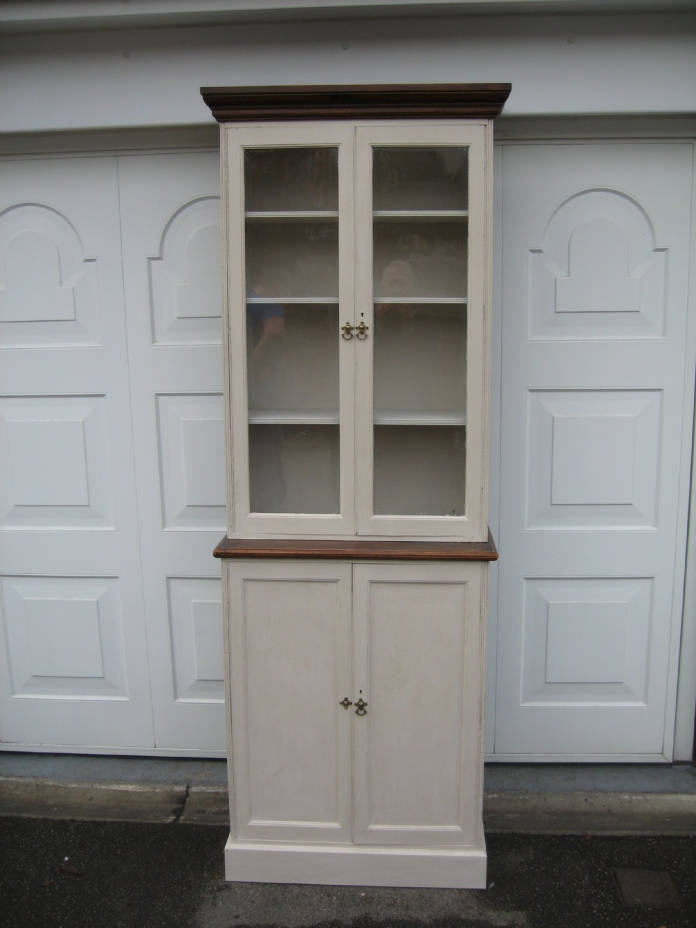 Slim  painted pine  bookcase kitchen cupboard