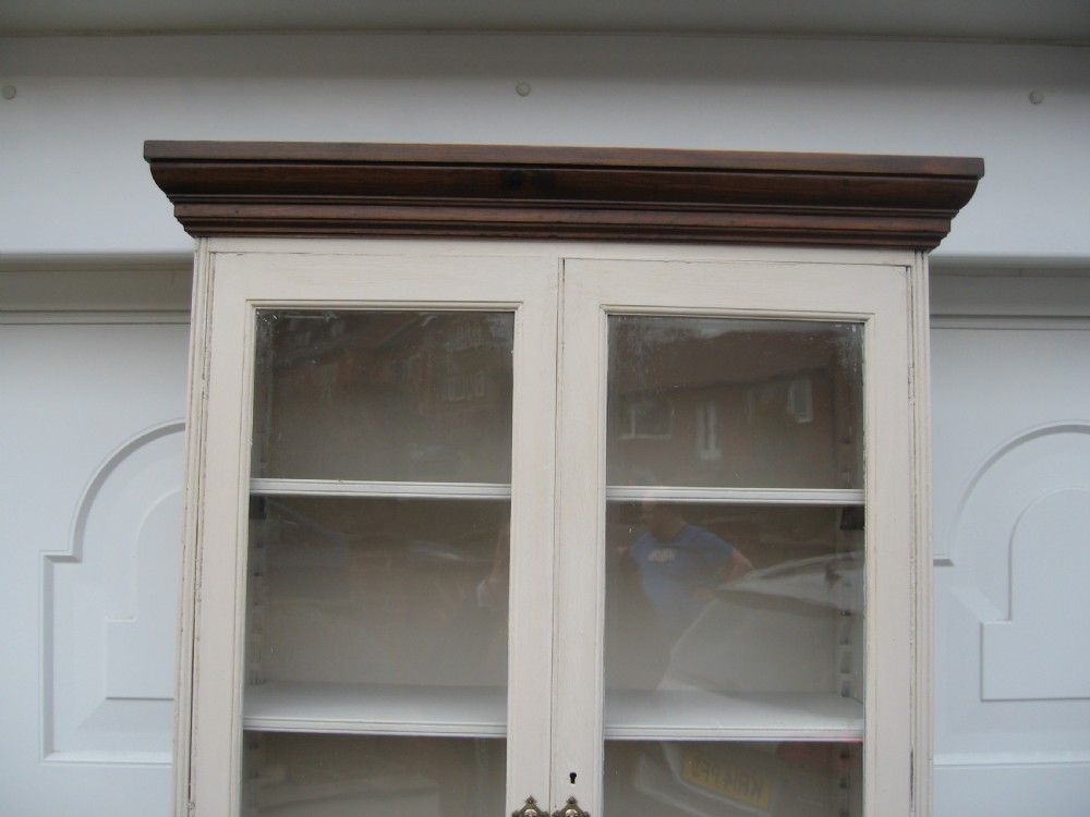 Slim  painted pine  bookcase kitchen cupboard View II