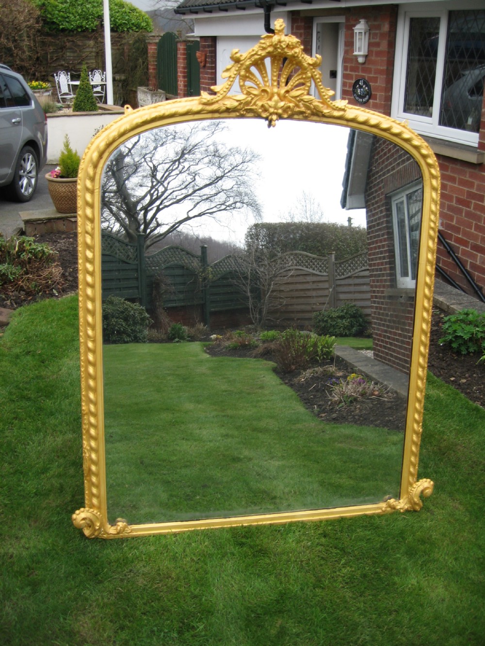 19th century  gilt overmantle   mirror